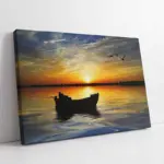 Gündoğumu Ve Kayık | Kanvas Tablo | Cam Tablo | Mdf Tablo | A20815