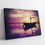 Gün Batımında Tekne | Kanvas Tablo | Cam Tablo | Mdf Tablo | A20896