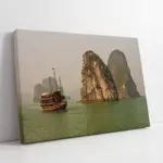 Nehirde Gemi İle Seyahat | Kanvas Tablo | Cam Tablo | Mdf Tablo | A20909