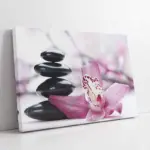 Spa Taşları Ve Orkide | Kanvas Tablo | Cam Tablo | Mdf Tablo | A23167