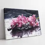 Spa Taşları Ve Orkide | Kanvas Tablo | Cam Tablo | Mdf Tablo | A23212