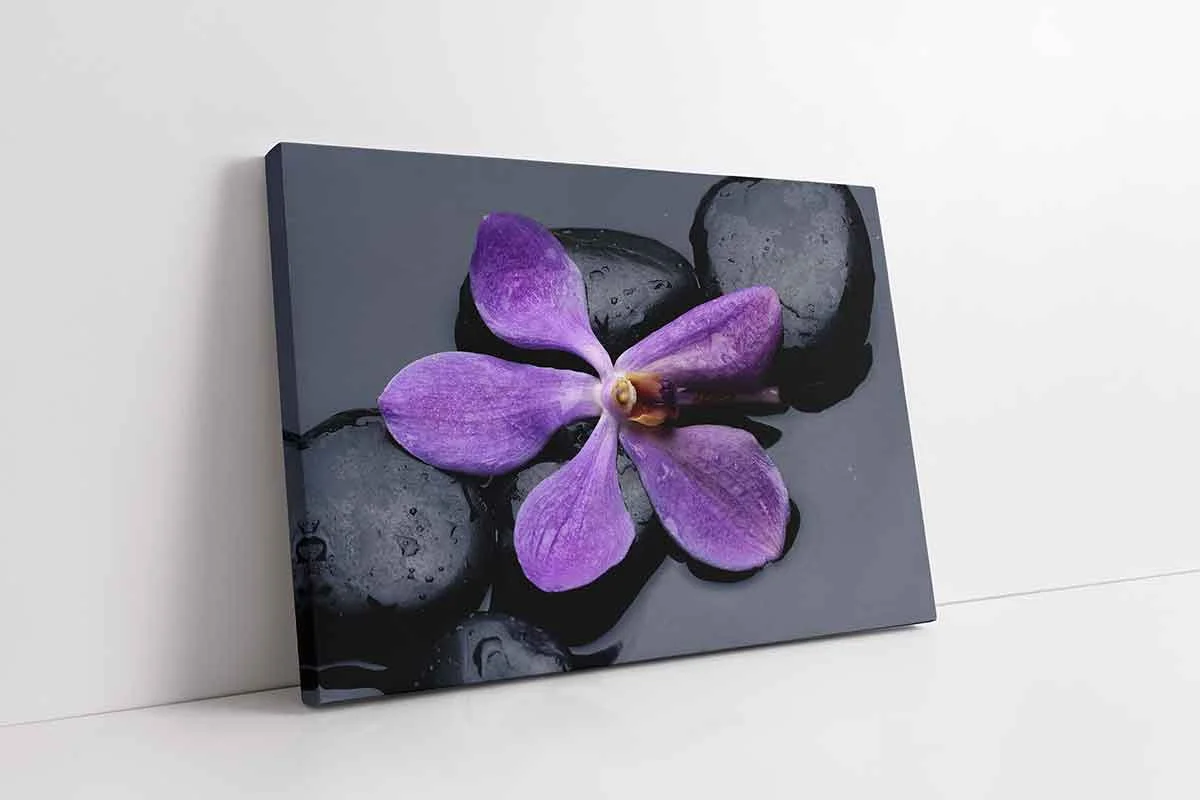 KA23237-10 Spa Taşları Ve Orkide | Kanvas Tablo | Cam Tablo | Mdf Tablo | A23237 - Görsel 1