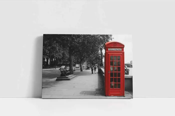 Londra Kırmızı Kulübe | Kanvas Tablo | Cam Tablo | Mdf Tablo | A27136 - Görsel 2