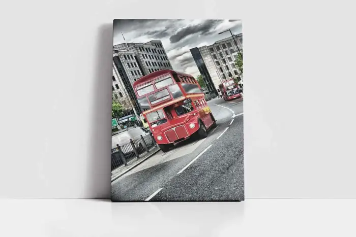 Londra Kırmızı Otobüs | Kanvas Tablo | Cam Tablo | Mdf Tablo | A27138 - Görsel 2