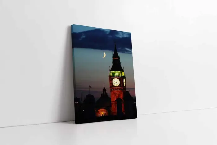 Londra Saat Kulesi Gece | Kanvas Tablo | Cam Tablo | Mdf Tablo | A27139 - Görsel 1