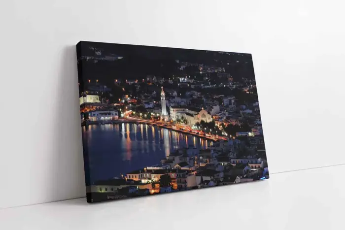 Yunanistan Gece | Kanvas Tablo | Cam Tablo | Mdf Tablo | A27211 - Görsel 1