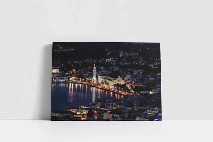 Yunanistan Gece | Kanvas Tablo | Cam Tablo | Mdf Tablo | A27211 - Görsel 2