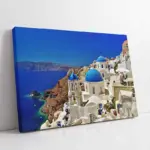 Mavi Beyaz Yunan Oia Evleri | Kanvas Tablo | Cam Tablo | Mdf Tablo | A27537
