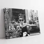 Siyah Beyaz Audrey Hepburn | Kanvas Tablo | Cam Tablo | Mdf Tablo | A31104