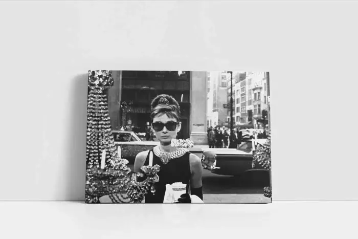Siyah Beyaz Audrey Hepburn | Kanvas Tablo | Cam Tablo | Mdf Tablo | A31104 - Görsel 2