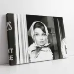 Siyah Beyaz Audrey Hepburn | Kanvas Tablo | Cam Tablo | Mdf Tablo | A31110
