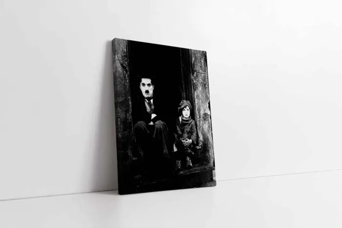 Siyah Beyaz Charlie Chaplin | Kanvas Tablo | Cam Tablo | Mdf Tablo | A31111 - Görsel 1