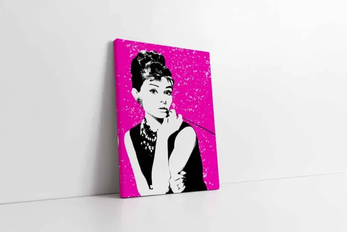 Renkli Audrey Hepburn | Kanvas Tablo | Cam Tablo | Mdf Tablo | A31135 - Görsel 1