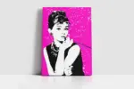 Renkli Audrey Hepburn | Kanvas Tablo | Cam Tablo | Mdf Tablo | A31135 - Görsel 2