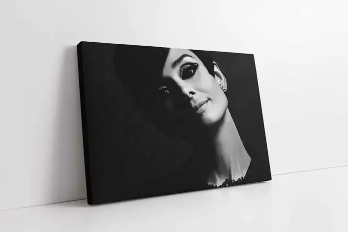 Siyah Beyaz Audrey Hepburn | Kanvas Tablo | Cam Tablo | Mdf Tablo | A31136 - Görsel 1
