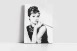 Siyah Beyaz Audrey Hepburn | Kanvas Tablo | Cam Tablo | Mdf Tablo | A31139 - Görsel 2
