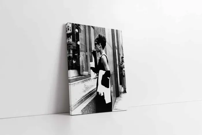 Siyah Beyaz Audrey Hepburn | Kanvas Tablo | Cam Tablo | Mdf Tablo | A31140 - Görsel 1