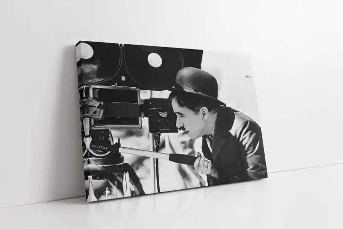 Siyah Beyaz Charlie Chaplin | Kanvas Tablo | Cam Tablo | Mdf Tablo | A31211 - Görsel 1