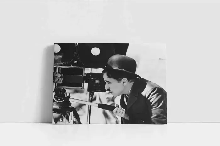 Siyah Beyaz Charlie Chaplin | Kanvas Tablo | Cam Tablo | Mdf Tablo | A31211 - Görsel 2