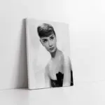 Siyah Beyaz Audrey Hepburn | Kanvas Tablo | Cam Tablo | Mdf Tablo | A31223