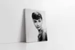 Siyah Beyaz Audrey Hepburn | Kanvas Tablo | Cam Tablo | Mdf Tablo | A31224