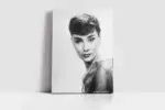 Siyah Beyaz Audrey Hepburn | Kanvas Tablo | Cam Tablo | Mdf Tablo | A31224 - Görsel 2