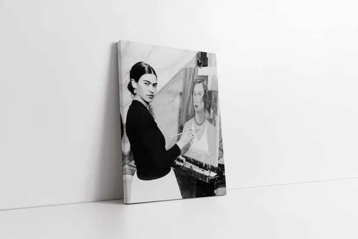 Siyah Beyaz Frida Kahlo | Kanvas Tablo | Cam Tablo | Mdf Tablo | A31230 - Görsel 1