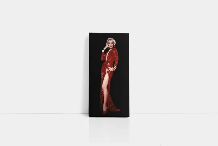 Marilyn Monroe Kırmızı Kıyafetiyle | Kanvas Tablo | Cam Tablo | Mdf Tablo | A31304 - Görsel 1
