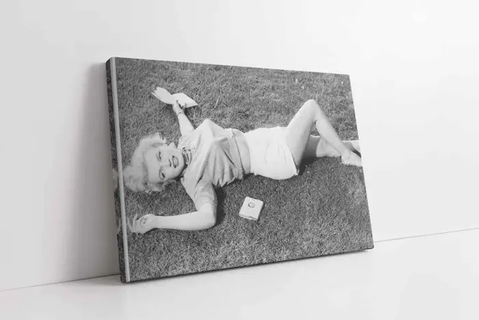 Marilyn Monroe Çimlerde Uzanırken Ki | Kanvas Tablo | Cam Tablo | Mdf Tablo | A31306 - Görsel 1