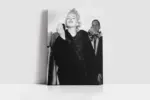 Marilyn Monroe Kürkü İle Siyah Beyaz | Kanvas Tablo | Cam Tablo | Mdf Tablo | A31332 - Görsel 2