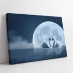 Dolunay Ve Beyaz Kuğu | Kanvas Tablo | Cam Tablo | Mdf Tablo | A32054