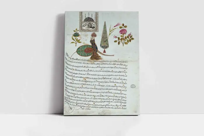 Osmanlı Padişah Fermanı | Kanvas Tablo | Cam Tablo | Mdf Tablo | A33022 - Görsel 2