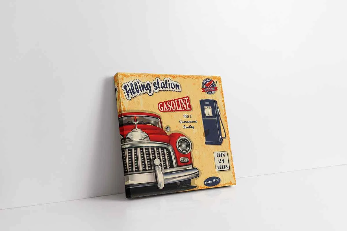 KA37027-10 Vintage Retro Görsel | Kanvas Tablo | Cam Tablo | Mdf Tablo | A37027 - Görsel 1