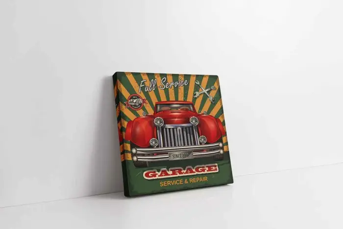 Vintage Retro Görsel | Kanvas Tablo | Cam Tablo | Mdf Tablo | A37032 - Görsel 1