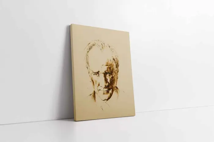 Mustafa Kemal Atatürkün Eskitilmiş | Kanvas Tablo | Cam Tablo | Mdf Tablo | B01010 - Görsel 1
