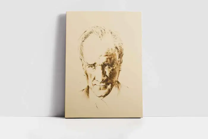 Mustafa Kemal Atatürkün Eskitilmiş | Kanvas Tablo | Cam Tablo | Mdf Tablo | B01010 - Görsel 2