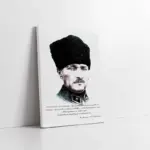 Mustafa Kemal Atatürk Yazılı | Kanvas Tablo | Cam Tablo | Mdf Tablo | B01015