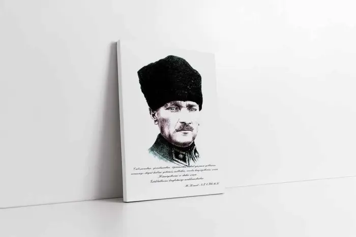 Mustafa Kemal Atatürk Yazılı | Kanvas Tablo | Cam Tablo | Mdf Tablo | B01015 - Görsel 1