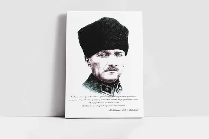 Mustafa Kemal Atatürk Yazılı | Kanvas Tablo | Cam Tablo | Mdf Tablo | B01015 - Görsel 2
