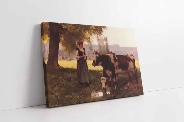 Genç Kız Ve İnekleri | Kanvas Tablo | Cam Tablo | Mdf Tablo | B02305 - Görsel 1