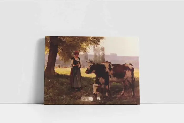 Genç Kız Ve İnekleri | Kanvas Tablo | Cam Tablo | Mdf Tablo | B02305 - Görsel 2