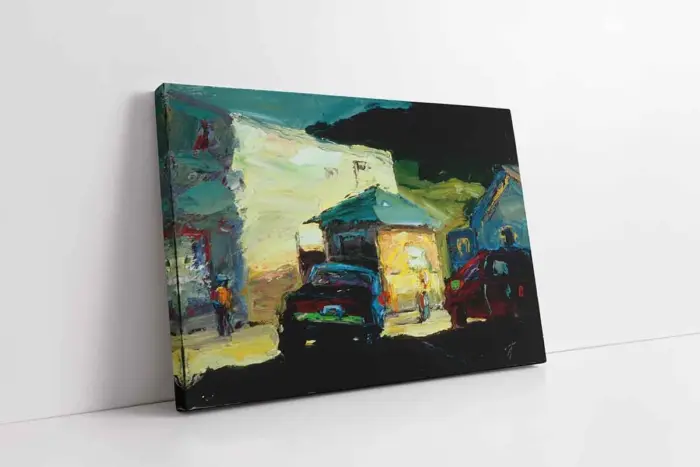 Mavi Araba | Kanvas Tablo | Cam Tablo | Mdf Tablo | B02317 - Görsel 1