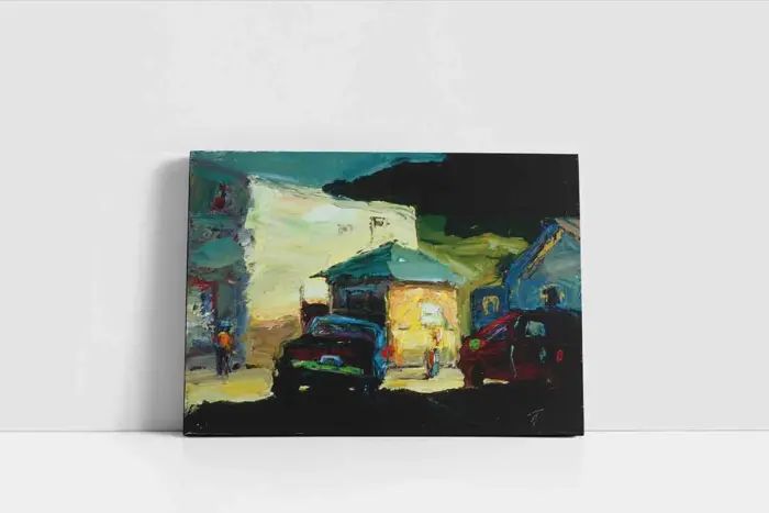 Mavi Araba | Kanvas Tablo | Cam Tablo | Mdf Tablo | B02317 - Görsel 2