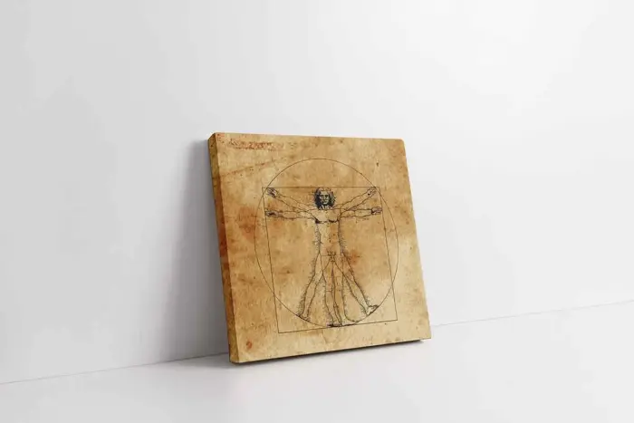 Vitruvius Adamı Leonarda Da Vinci | Kanvas Tablo | Cam Tablo | Mdf Tablo | B02524 - Görsel 1