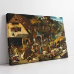 Flaman Atasözleri Pieter Brueghel | Kanvas Tablo | Cam Tablo | Mdf Tablo | B02551