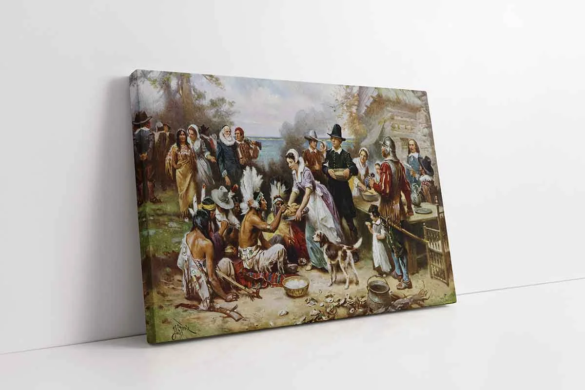 KB02559-10 First Thanksgiving 1621 | Kanvas Tablo | Cam Tablo | Mdf Tablo | B02559 - Görsel 1