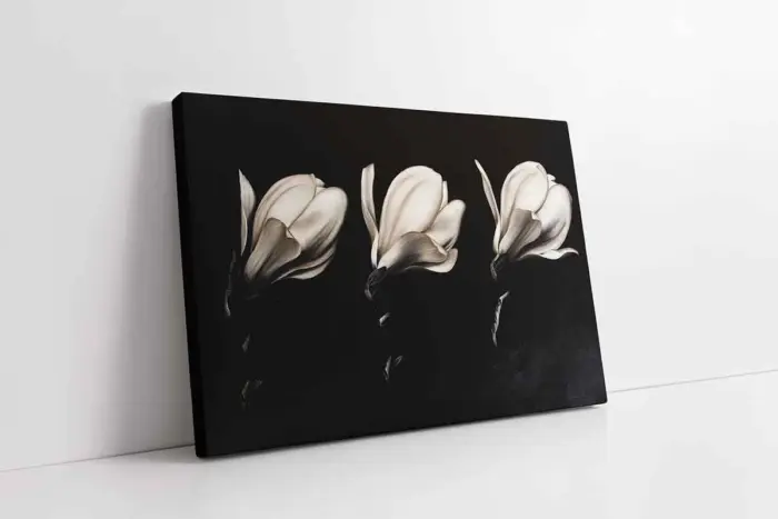 Siyah Beyaz Çiçek | Kanvas Tablo | Cam Tablo | Mdf Tablo | B03008 - Görsel 1