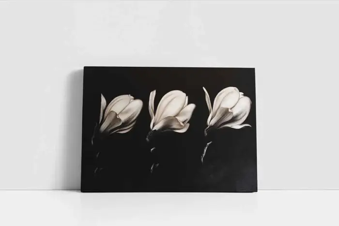 Siyah Beyaz Çiçek | Kanvas Tablo | Cam Tablo | Mdf Tablo | B03008 - Görsel 2