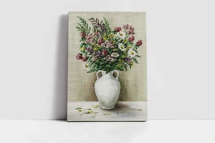 Vazoda Çiçekler | Kanvas Tablo | Cam Tablo | Mdf Tablo | B03161 - Görsel 2