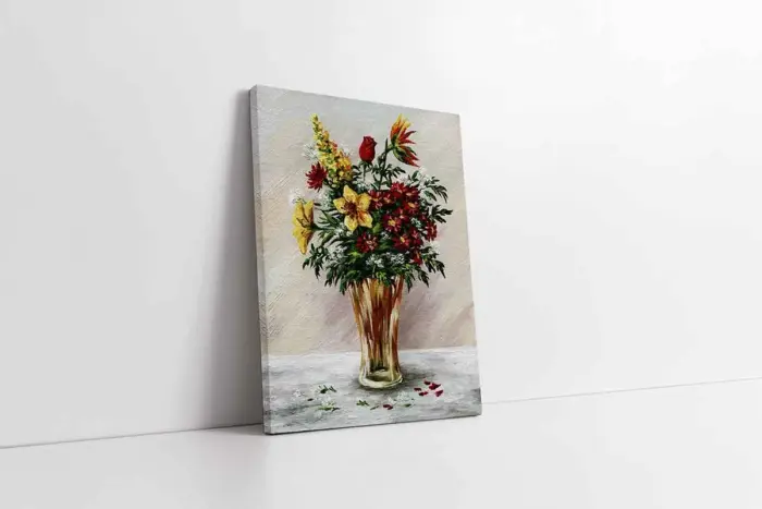 Vazoda Çiçekler | Kanvas Tablo | Cam Tablo | Mdf Tablo | B03164 - Görsel 1